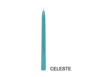 Candela conica 250 mm Celeste 12 pz