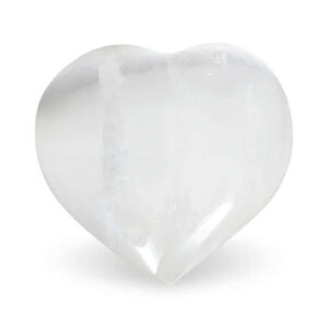 Pietra del sollievo a cuore in Selenite bianca 4x4