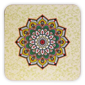 Sottotazza Mandala verde set da 6