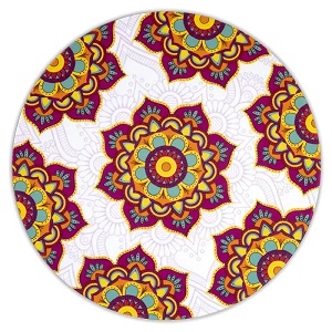 Sottotazza Mandala rotondo rosso set da 6