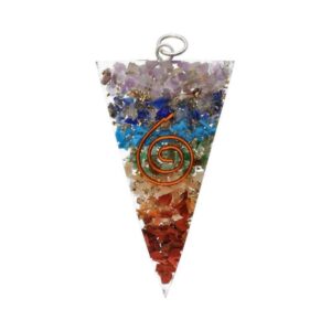 Ciondolo Orgonite Piramide con Chakra 5 cm